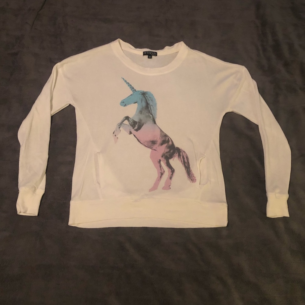 Fifth Sun Unicorn Sweater Top XS